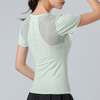 Mesh-t-shirt met ronde hals, ademend, sneldrogend en korte mouwen